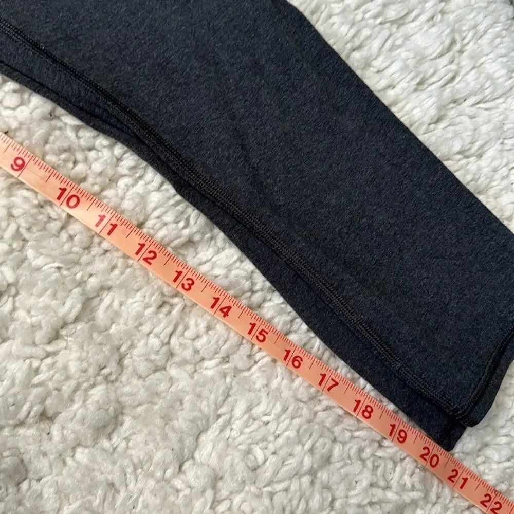 Dark Charcoal Grey Lululemon Cropped Capri Length Legging Athletic Activewear P4